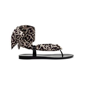 INC Womens Black Scarf Tie At Ankle Brooch Malana Round Toe Thong Sandals 5 M